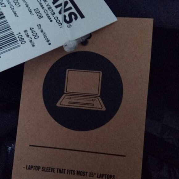 Vans Black White Backpack & 3 Pairs Vans Black Socks Men Size 9.5-13 Bundle NWT - Picture 9 of 10